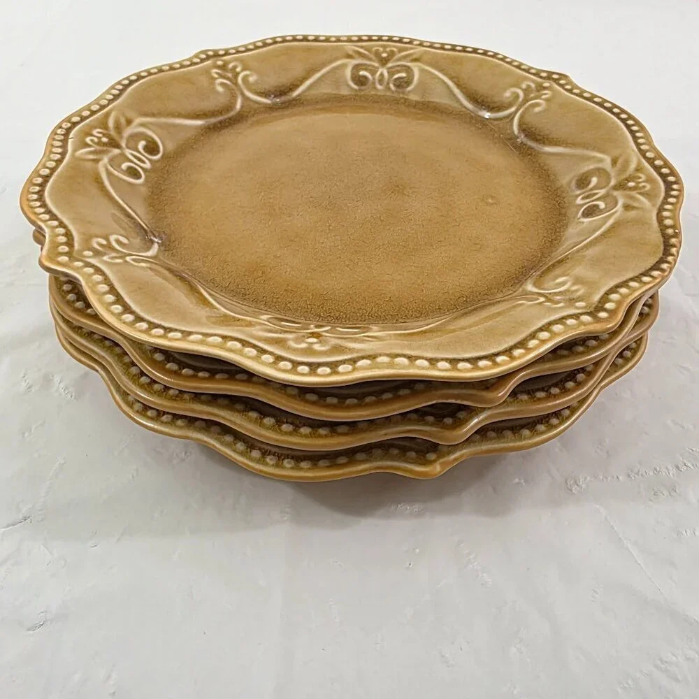 The Pioneer Woman Paige Crackle Glaze Amber Salad Luncheon Plates – Set of 4